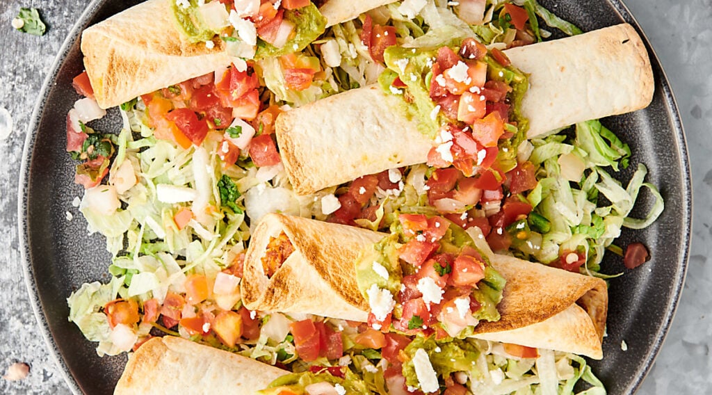 Air Fryer Chicken Taquitos Recipe Healthy w/ Corn or Flour Tortillas