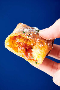 air fryer pizza roll held