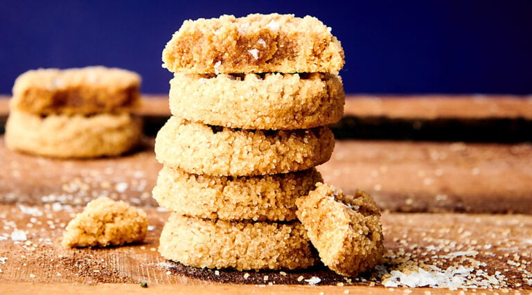 almond flour peanut butter cookies stacked