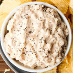 bowl of french onion dip above