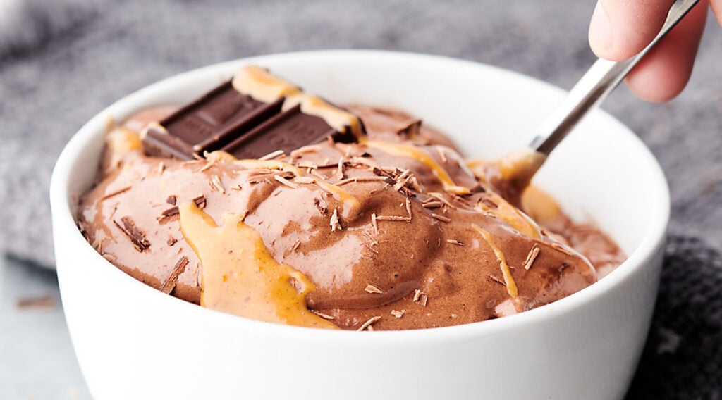 Healthy Chocolate Peanut Butter Banana Ice Cream Recipe - Vegan, GF