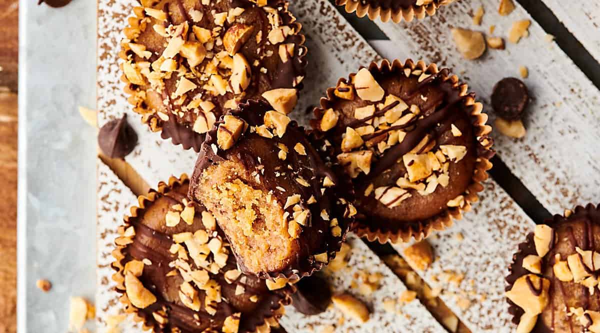 healthy date peanut butter cups above