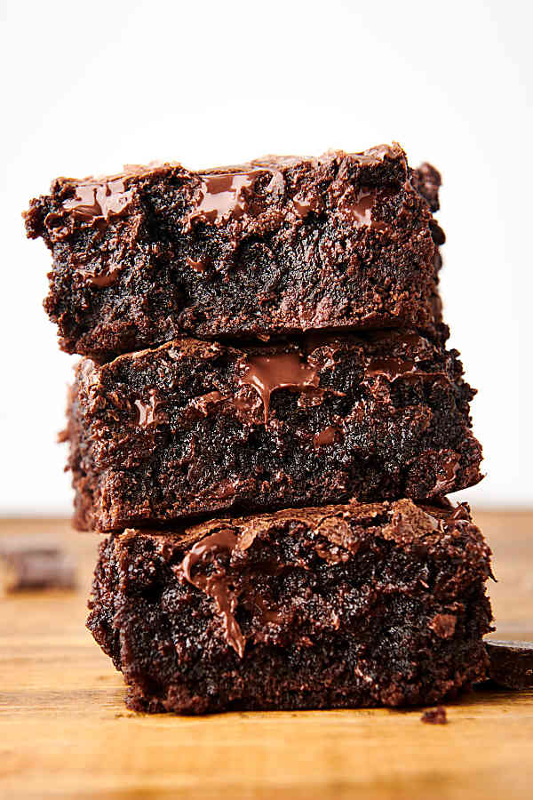 three brownies stacked