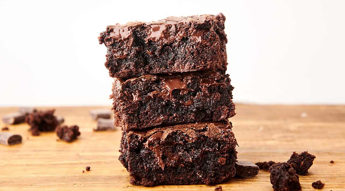 three box brownies stacked