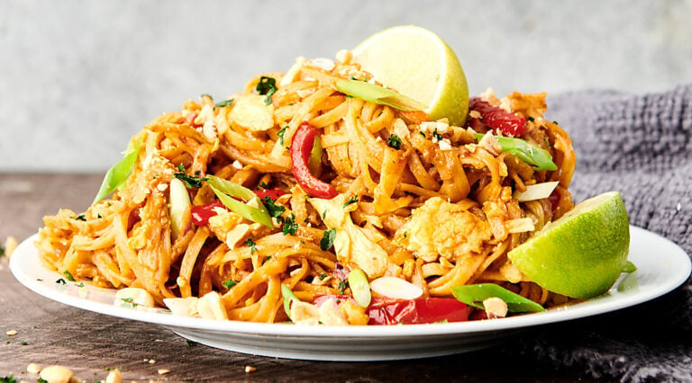 plate of instant pot pad thai