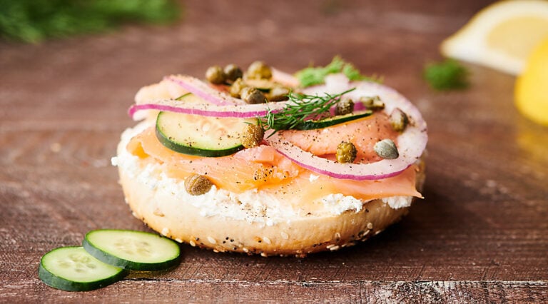 lox bagel on counter