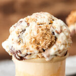 ice cream cone with no churn chocolate chip cookie dough ice cream