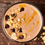peanut butter banana smoothie above