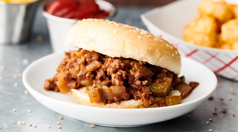 sloppy joe sandwich on plate