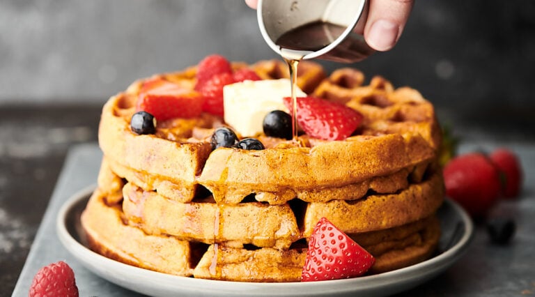 three waffles stacked