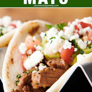 cinco de mayo text with carne asada taco