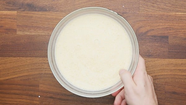 egg/half-and-half mixture in mixing bowl