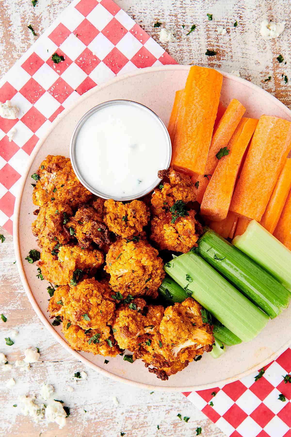 Air Fryer Buffalo Cauliflower Spicy and Crunchy Vegetarian Appetizer!
