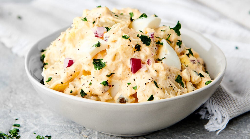 bowl of instant pot potato salad