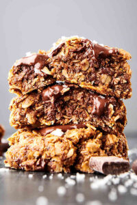 three lactation cookies stacked