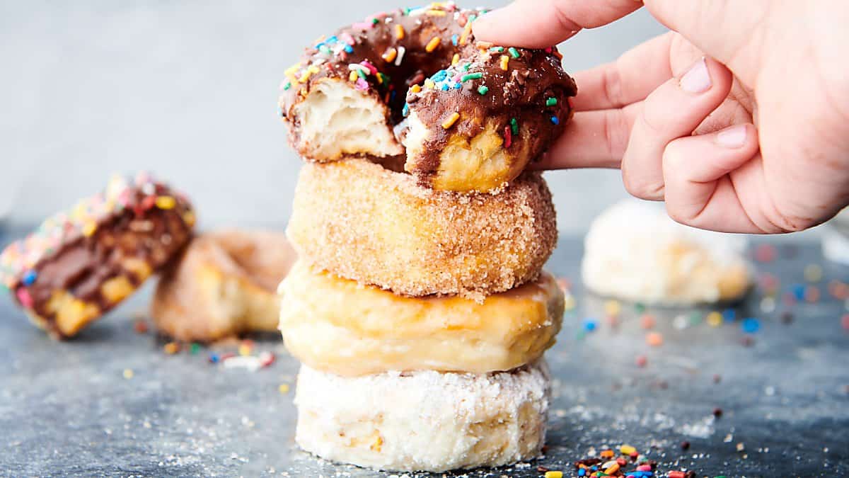air fryer donuts stacked