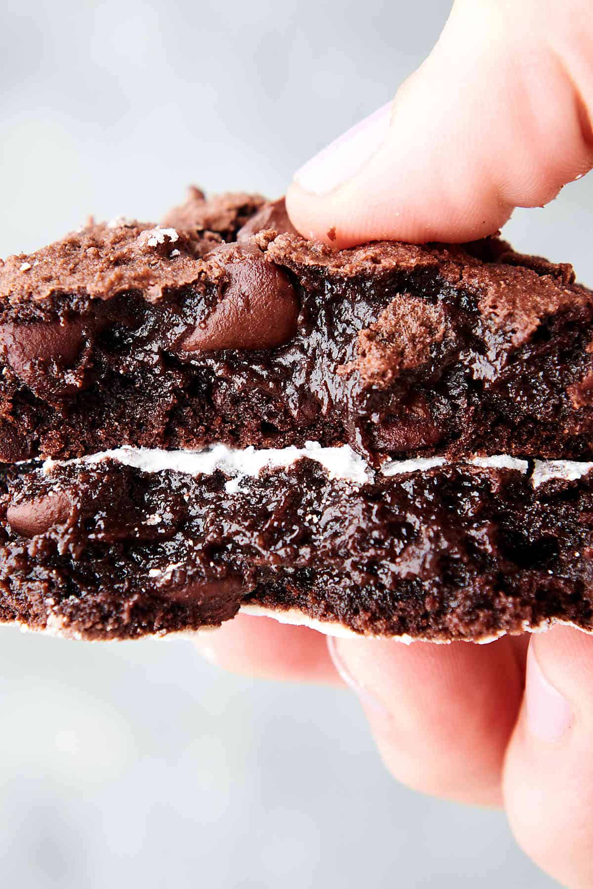Brownie mix cookies ooey gooey semi homemade dessert