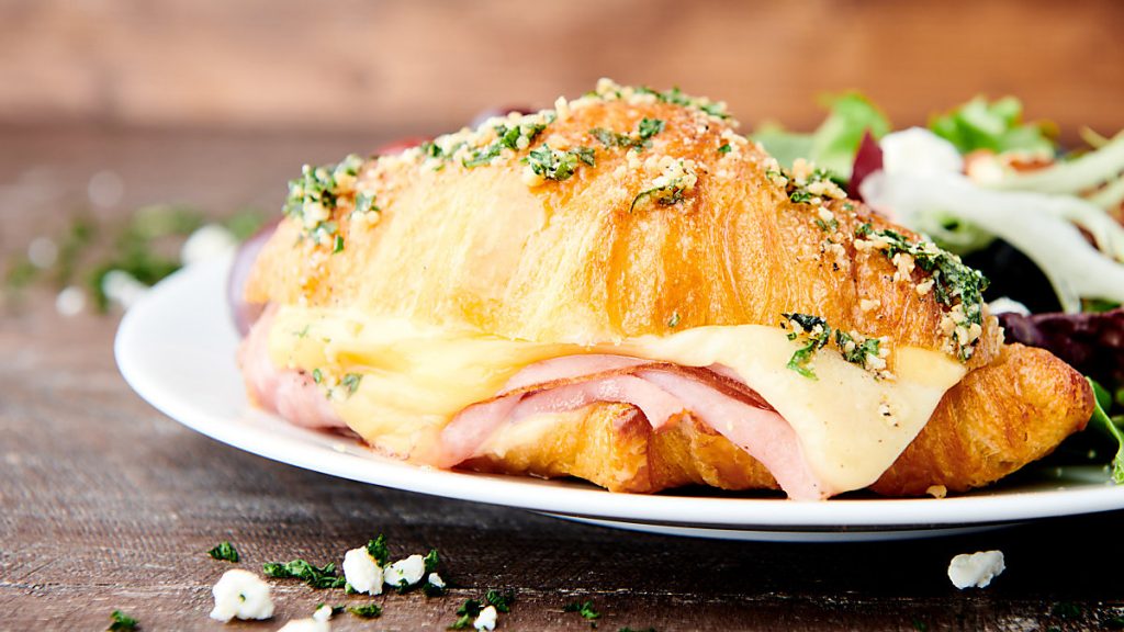 Ham and Cheese Croissant with Havarti and Gouda Cheese!