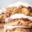 three smores cookies stacked