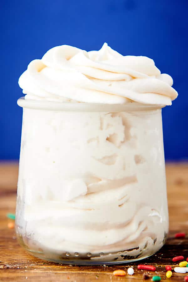 jar of vegan buttercream frosting