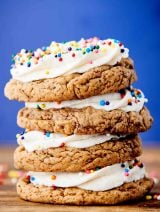 four vegan sugar cookies stacked