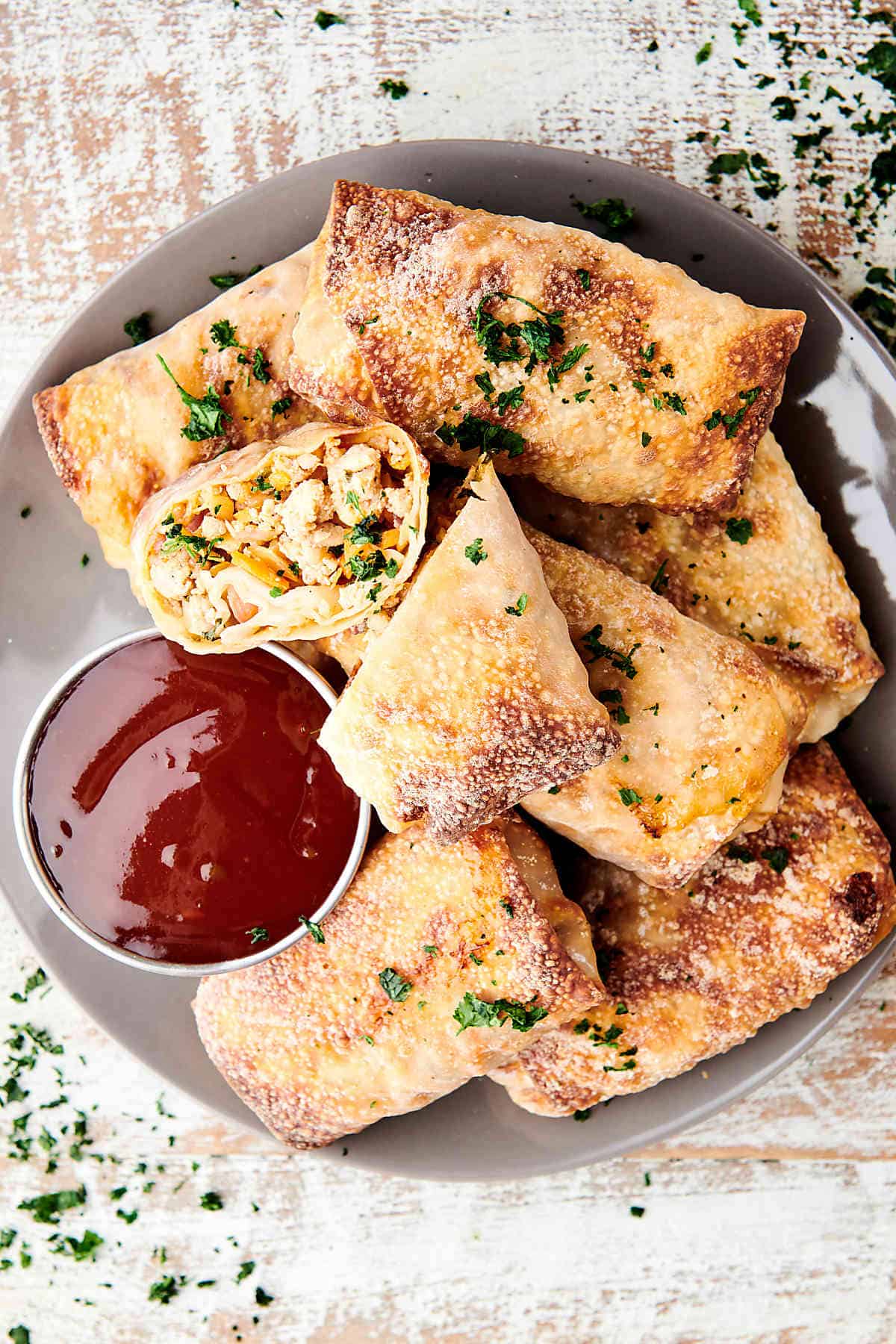 Air Fryer Egg Rolls with Ground Pork and Coleslaw Mix!