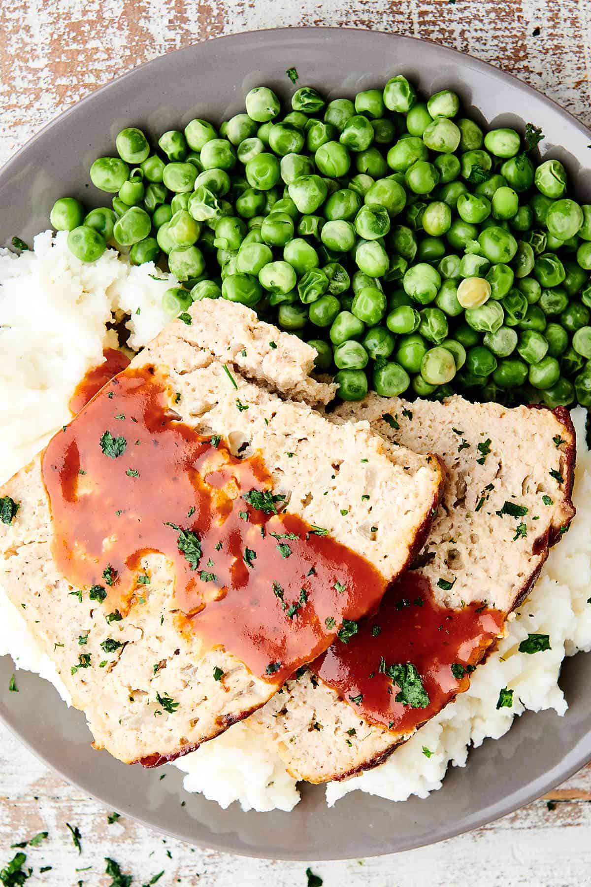 Chicken Meatloaf Topped with BBQ Sauce 15Minute Prep!