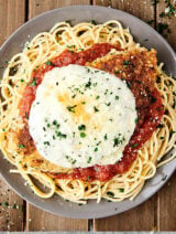 plate of instant pot chicken parmesan above