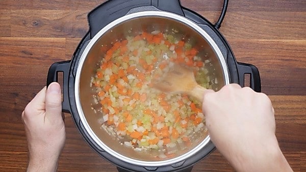 veggies being cooked in instant pot