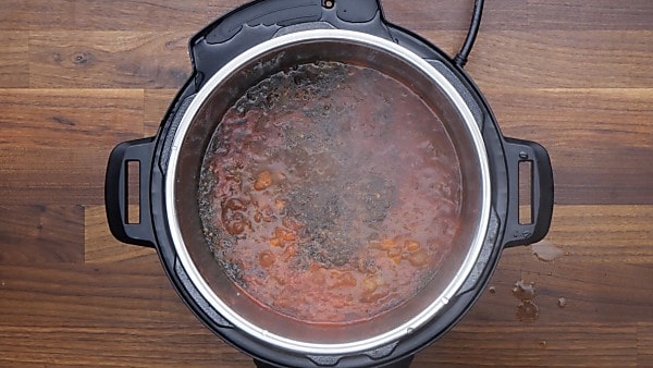 cooked instant pot spaghetti sauce in instant pot