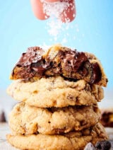 four kitchen sink cookies stacked