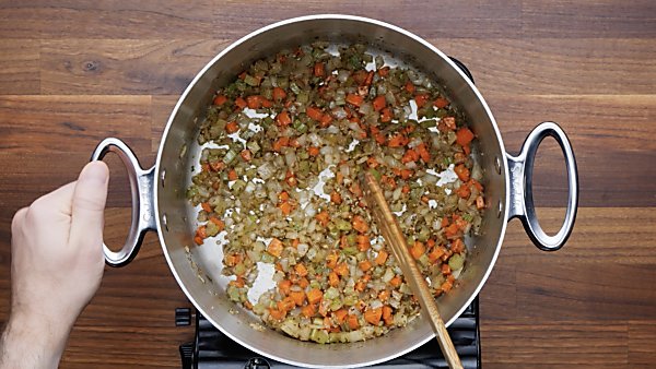 veggies cooked in stockpot