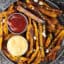 air fryer sweet potato fries from above