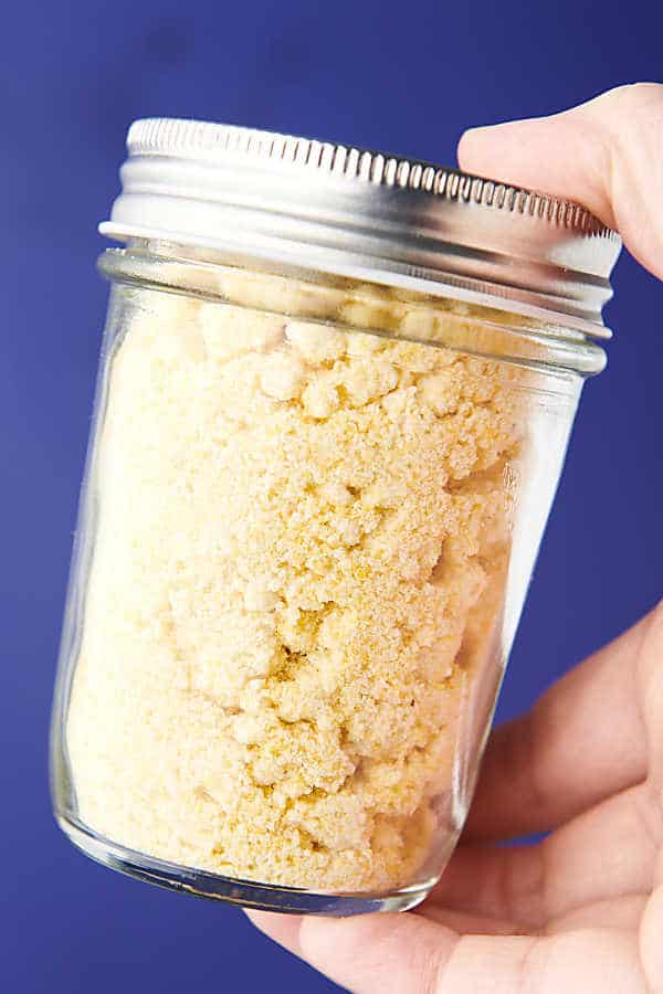 copycat jiffy cornbread mix in a mason jar