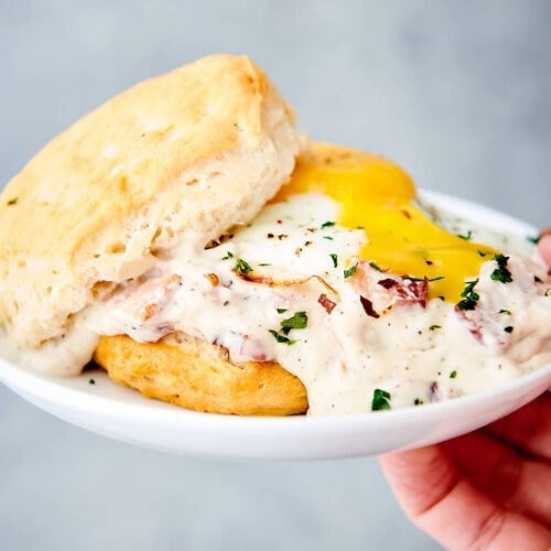 Sausage Gravy with Bisquick Biscuits 15Minute Prep!