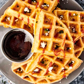 chaffle with maple syrup