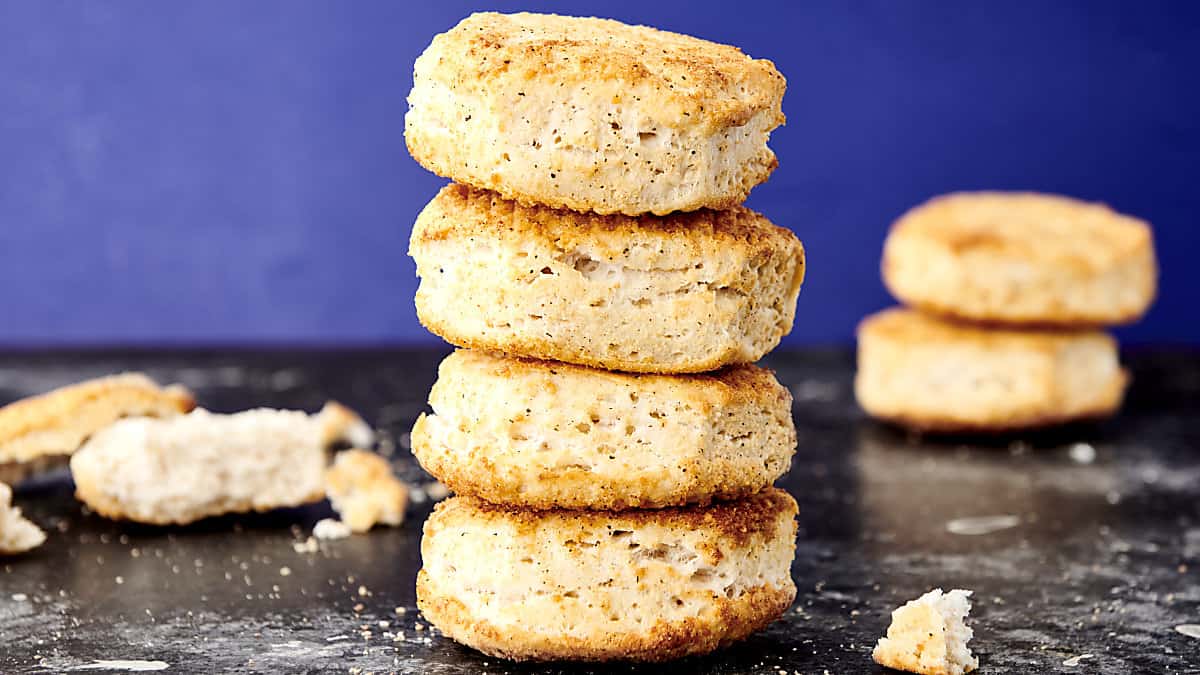 4 biscuits stacked on top of each other