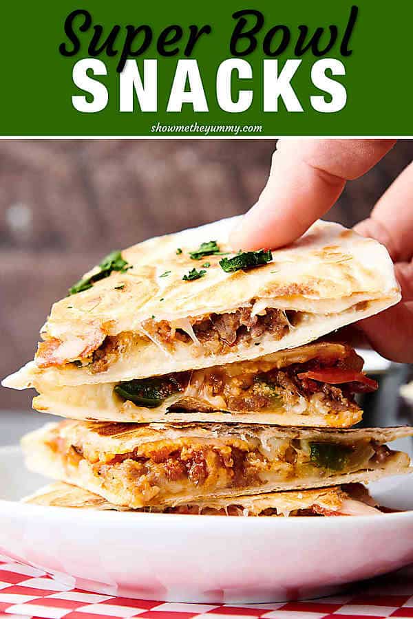 super bowl snacks - pizza quesadilla