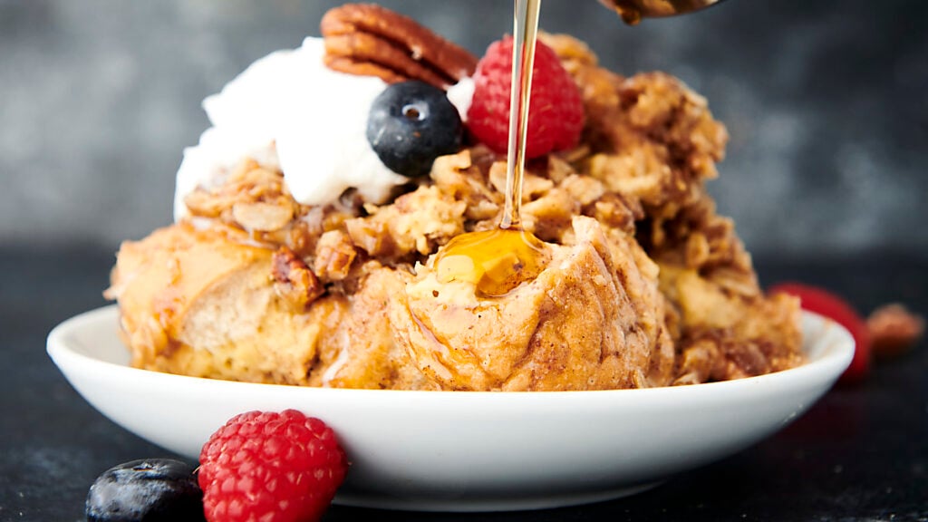 Crockpot French Toast with Cinnamon Raisin Bagels!