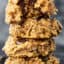 stack of peanut butter banana cookies