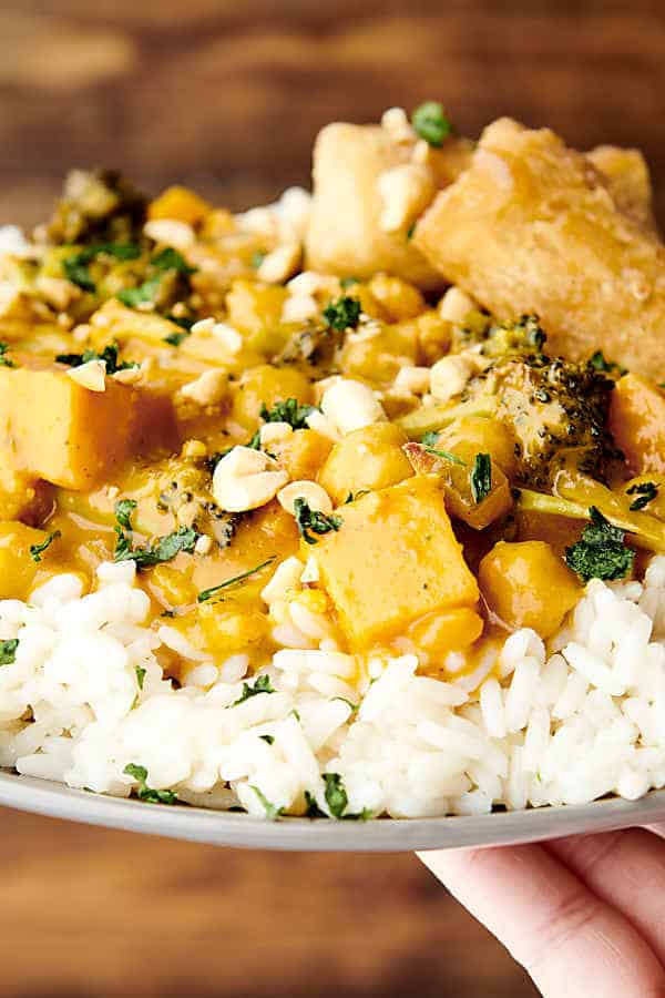 plate of vegan thai curry