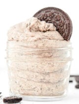 oreo frosting in a glass jar