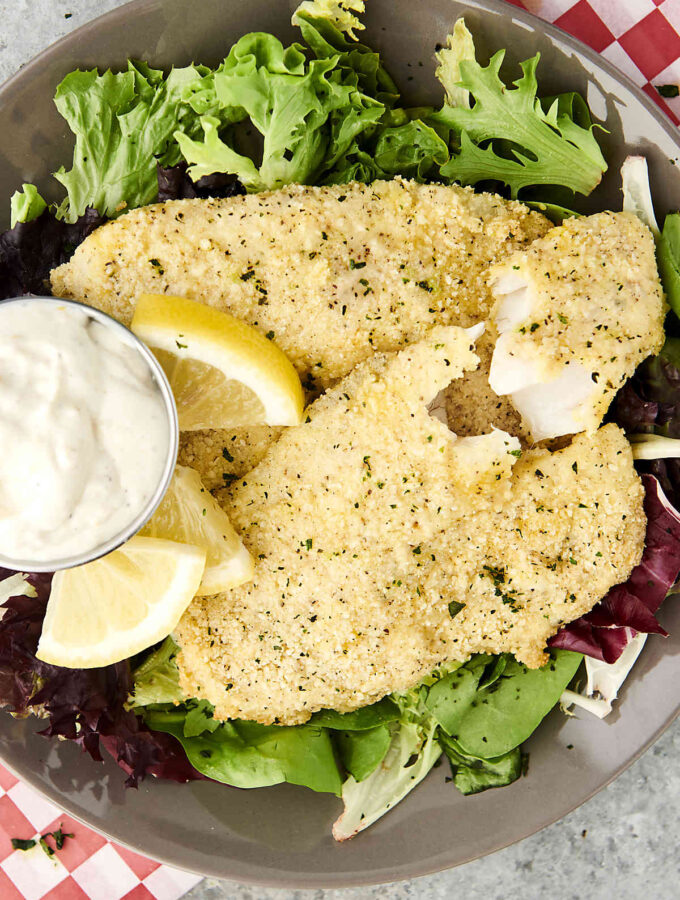 Healthy Greek Yogurt Lemon Parmesan Tilapia Recipe Less than 200