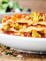 plate of diary free lasagna