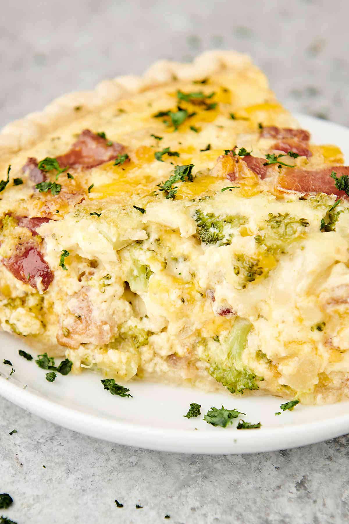 Broccoli Cheddar Quiche with Optional Bacon!