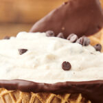 waffle cone bowl filled with ricotta and mascarpone cannoli dip