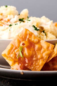 Crab Rangoon Dip - Hot Crab Dip w/ Wonton Chips - Cowfish Copycat