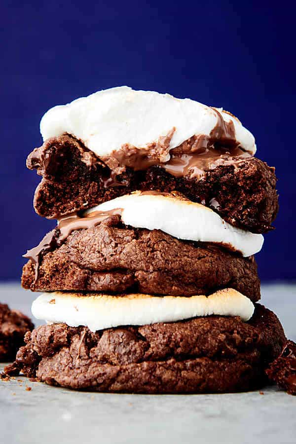 stack of hot chocolate cookies