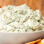 bowl of cold spinach dip with no mayo