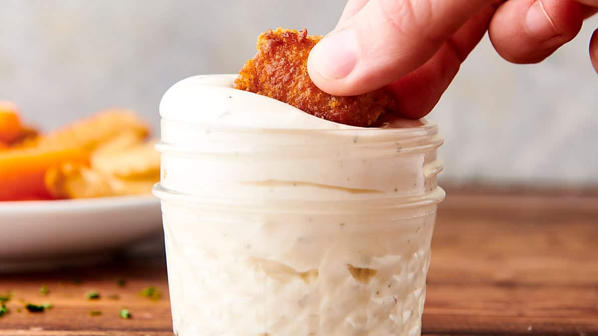 homemade ranch dressing in a jar